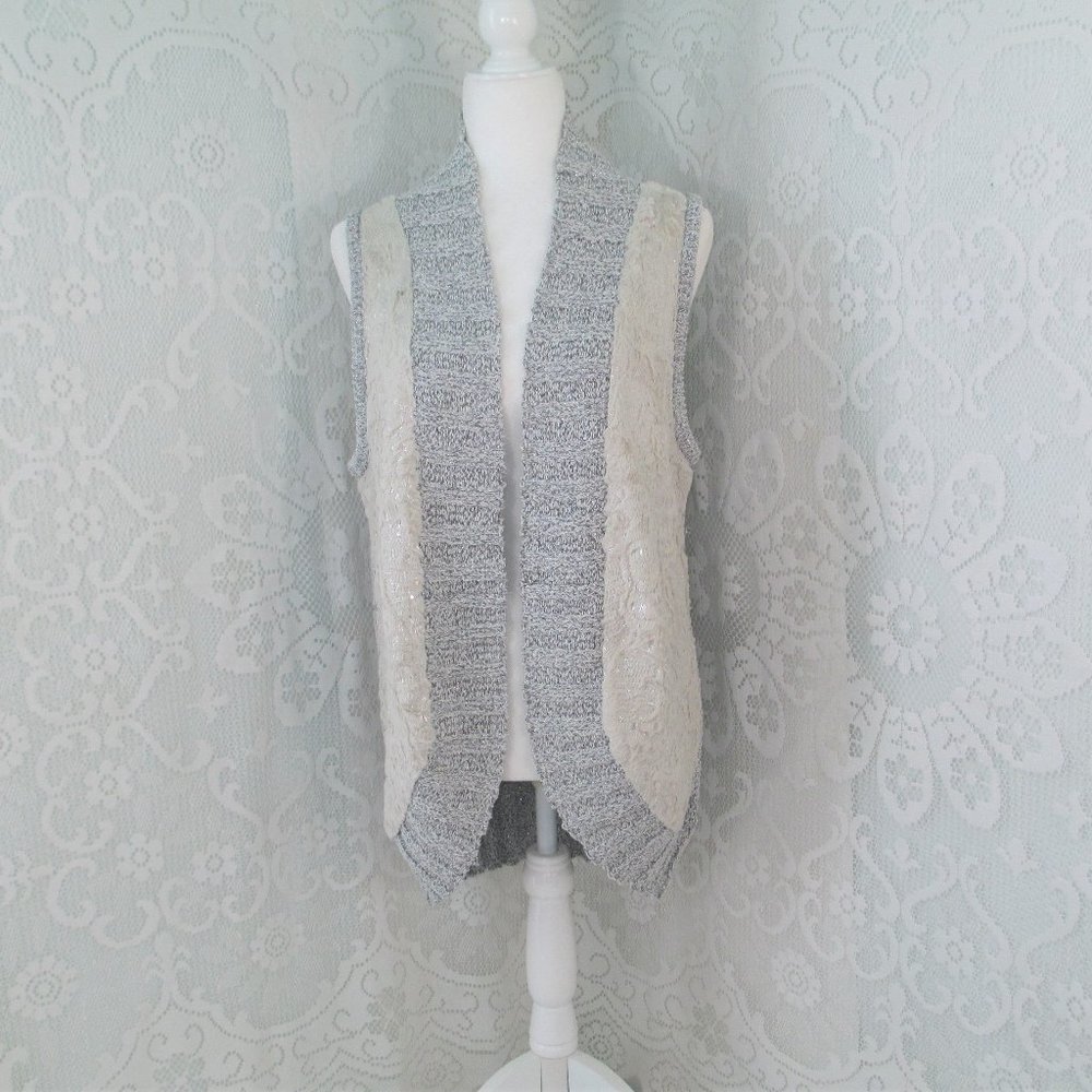 Peck & Peck Silver Metallic Sweater Vest